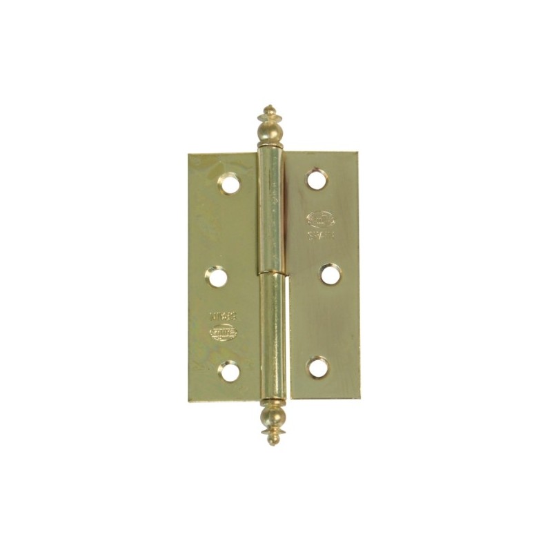 AMIG 22114  
 Bisagra 541  
 70 x 43 x 1,2 mm  
 Acero  
 Latonado barnizado - Izquierda