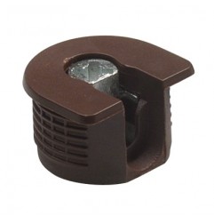 AMIG 22195  
 Soporte oculto fijación estantes 40  
 M6 - Ø20 x 12,5 mm  
 Plástico  
 Marrón