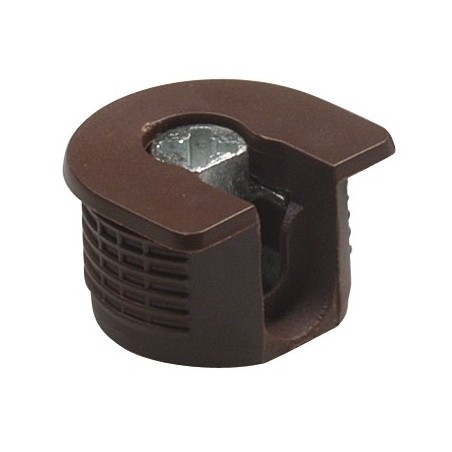 AMIG 22195  
 Soporte oculto fijación estantes 40  
 M6 - Ø20 x 12,5 mm  
 Plástico  
 Marrón