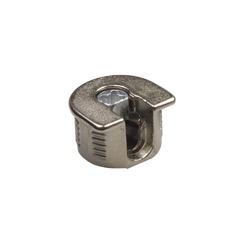 AMIG 22197  
 Soporte oculto fijación estantes 40  
 M6 - Ø20 x 12,5 mm  
 Zamak  
 Niquelado