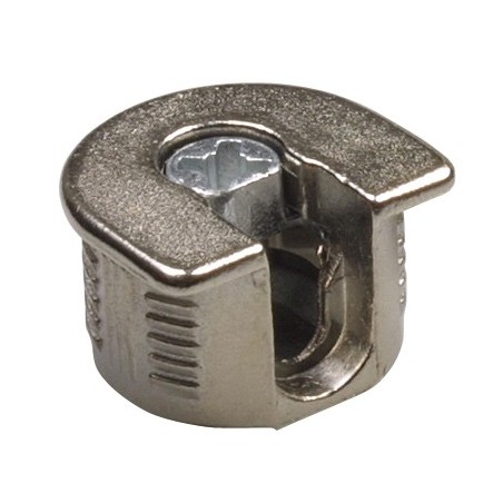 AMIG 22197  
 Soporte oculto fijación estantes 40  
 M6 - Ø20 x 12,5 mm  
 Zamak  
 Niquelado