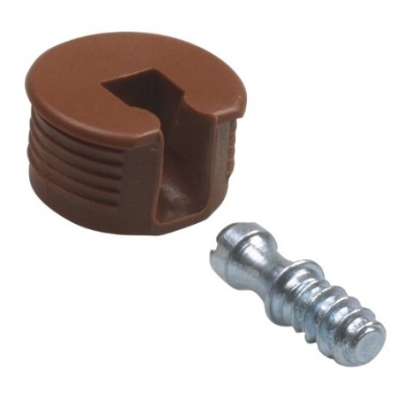 AMIG 22199  
 Soporte oculto fijación estantes 41  
 M6 - Ø20 x 12 mm  
 Plástico  
 Marrón