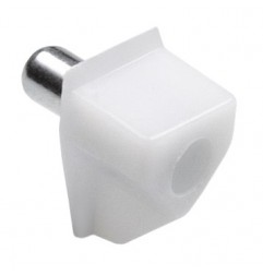 AMIG 22307  
 Soporte plástico para baldas 161  
 Ø5 x 18 x 10 mm  
 Plástico  
 Blanco