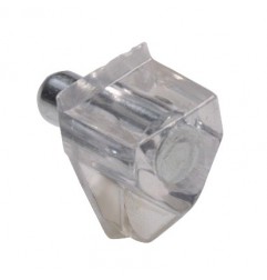 AMIG 22310  
 Soporte plástico para baldas 161  
 Ø5 x 18 x 10 mm  
 Plástico  
 Transparente