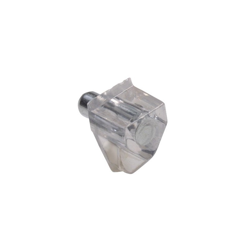 AMIG 22310  
 Soporte plástico para baldas 161  
 Ø5 x 18 x 10 mm  
 Plástico  
 Transparente