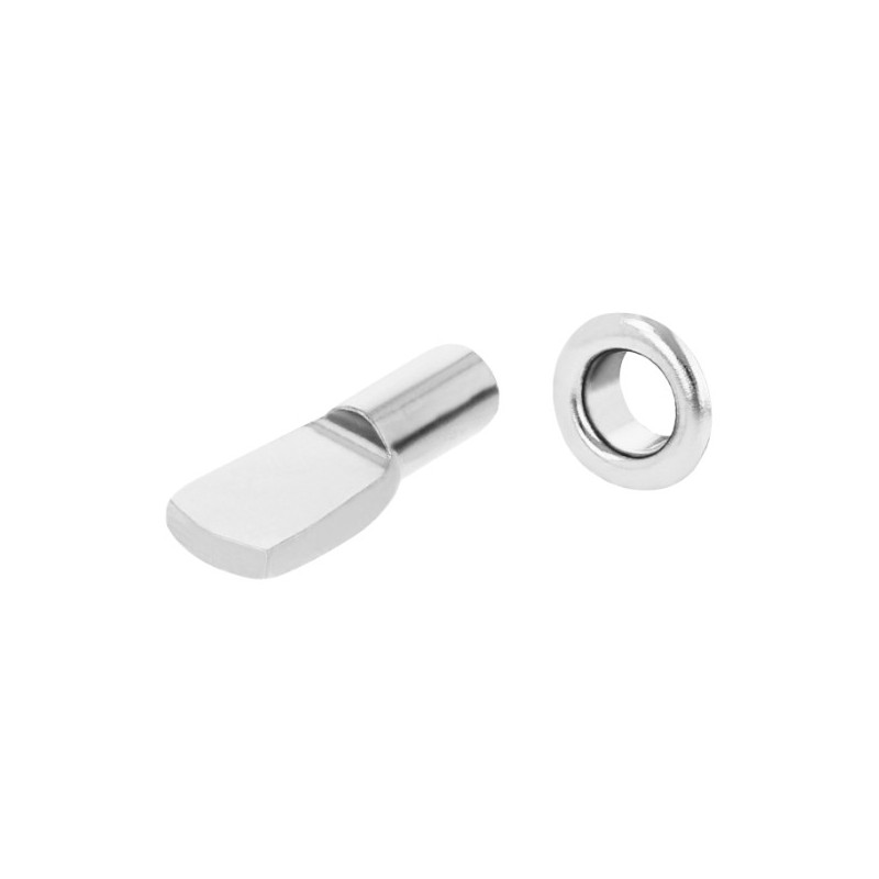 AMIG 22312  
 Soporte acero para baldas 162  
 Ø5 x 20 x 8 mm  
 Acero  
 Niquelado