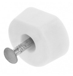 AMIG 22313  
 Soporte plástico para baldas 163  
 Ø15 x 7 x 19 mm  
 Plástico  
 Blanco