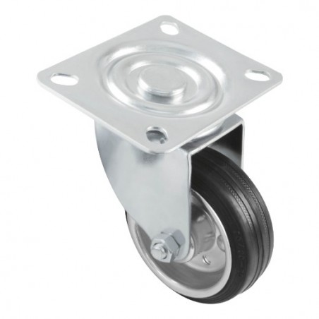 AMIG 22372  
 Rueda con pletina 2522  
 Ø100 mm  
 Goma  
 Negro