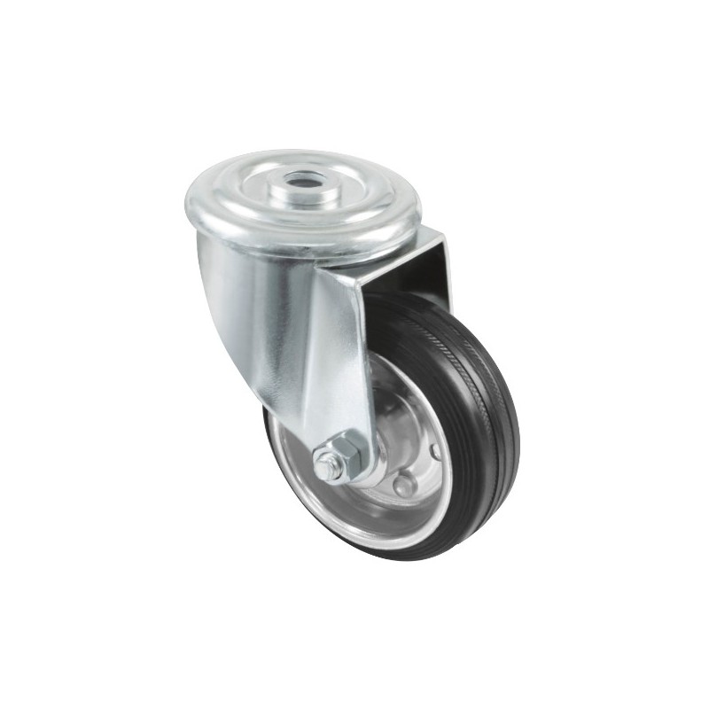 AMIG 22376  
 Rueda con agujero 2524  
 Ø100 mm  
 Goma  
 Negro