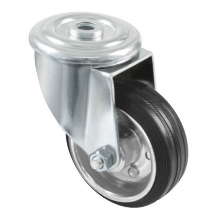 AMIG 22376  
 Rueda con agujero 2524  
 Ø100 mm  
 Goma  
 Negro