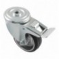 AMIG 22378  
 Rueda con agujero y freno 2525  
 Ø100 mm  
 Goma  
 Negro