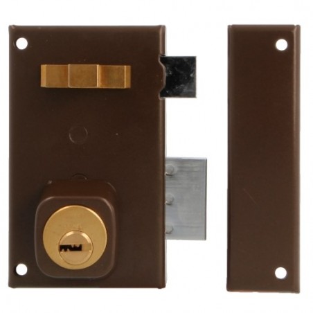 AMIG 22384  
 Cerradura sobreponer 75  
 67 x 112 mm  
 Acero  
 Marrón - Derecha