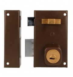 AMIG 22385  
 Cerradura sobreponer 75  
 67 x 112 mm  
 Acero  
 Marrón - Izquierda
