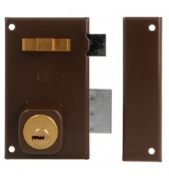 AMIG 22386  
 Cerradura sobreponer 75  
 67 x 112 mm  
 Acero  
 Marrón - Derecha