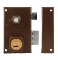 AMIG 22392  
 Cerradura sobreponer 75N  
 67 x 112 mm  
 Acero  
 Marrón - Derecha