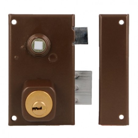 AMIG 22392  
 Cerradura sobreponer 75N  
 67 x 112 mm  
 Acero  
 Marrón - Derecha