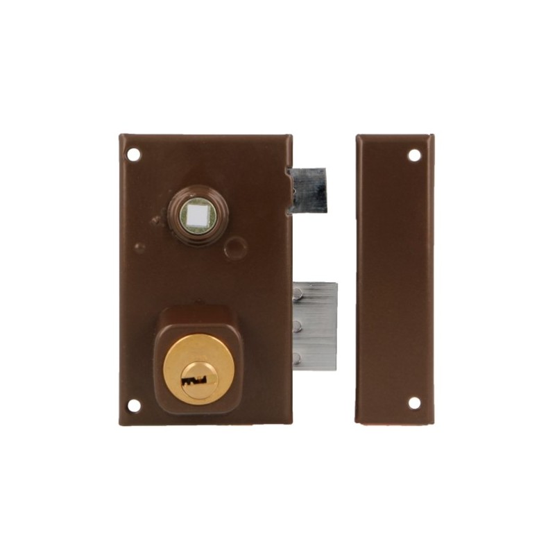 AMIG 22394  
 Cerradura sobreponer 75N  
 67 x 112 mm  
 Acero  
 Marrón - Derecha