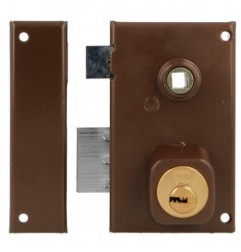 AMIG 22395  
 Cerradura sobreponer 75N  
 67 x 112 mm  
 Acero  
 Marrón - Izquierda