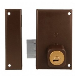 AMIG 22403  
 Cerradura sobreponer 75P  
 67 x 112 mm  
 Acero  
 Marrón - Izquierda