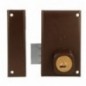 AMIG 22403  
 Cerradura sobreponer 75P  
 67 x 112 mm  
 Acero  
 Marrón - Izquierda