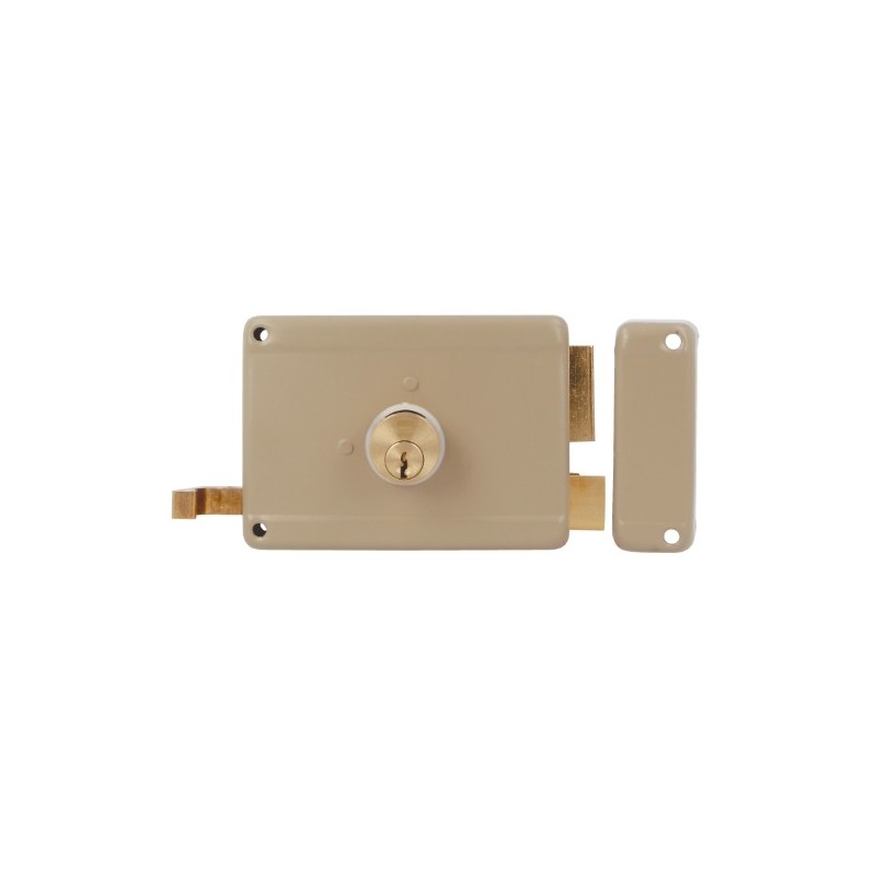 AMIG 22404  
 Cerradura sobreponer 78  
 120 x 85 mm  
 Acero  
 Beige - Derecha