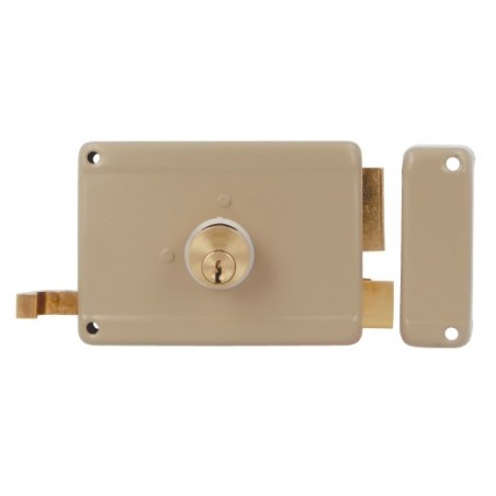 AMIG 22404  
 Cerradura sobreponer 78  
 120 x 85 mm  
 Acero  
 Beige - Derecha