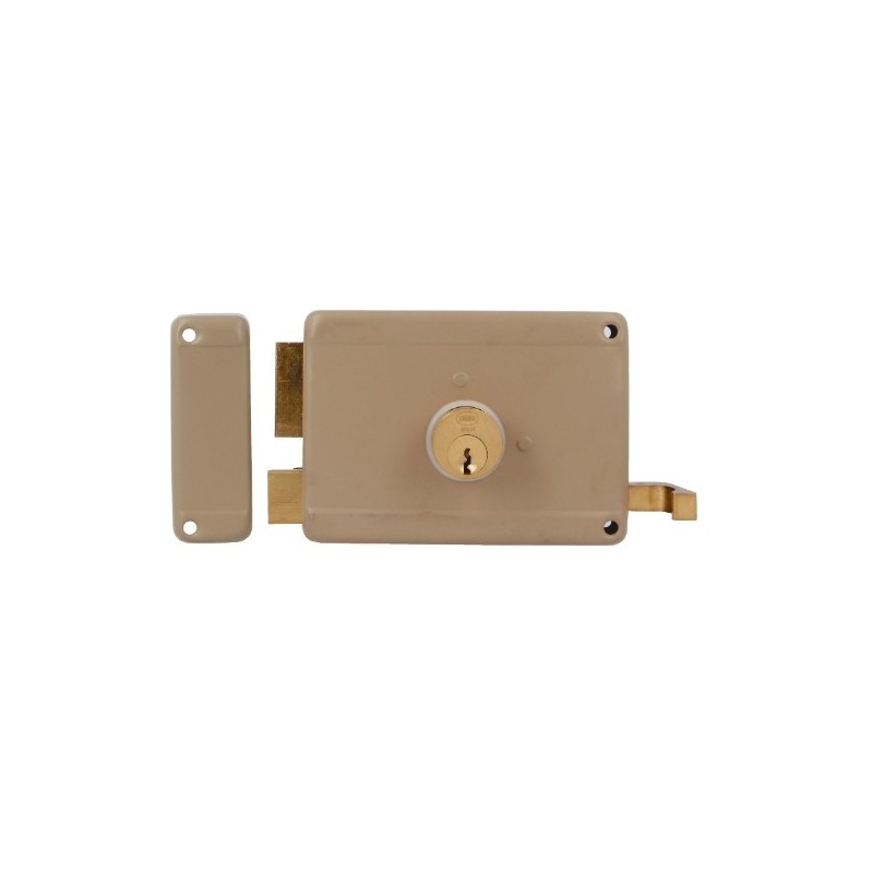 AMIG 22405  
 Cerradura sobreponer 78  
 120 x 85 mm  
 Acero  
 Beige - Izquierda