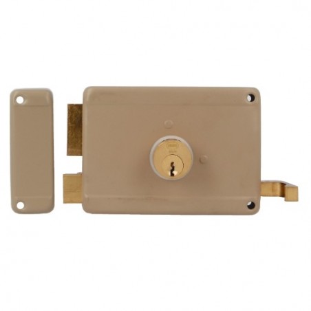AMIG 22405  
 Cerradura sobreponer 78  
 120 x 85 mm  
 Acero  
 Beige - Izquierda