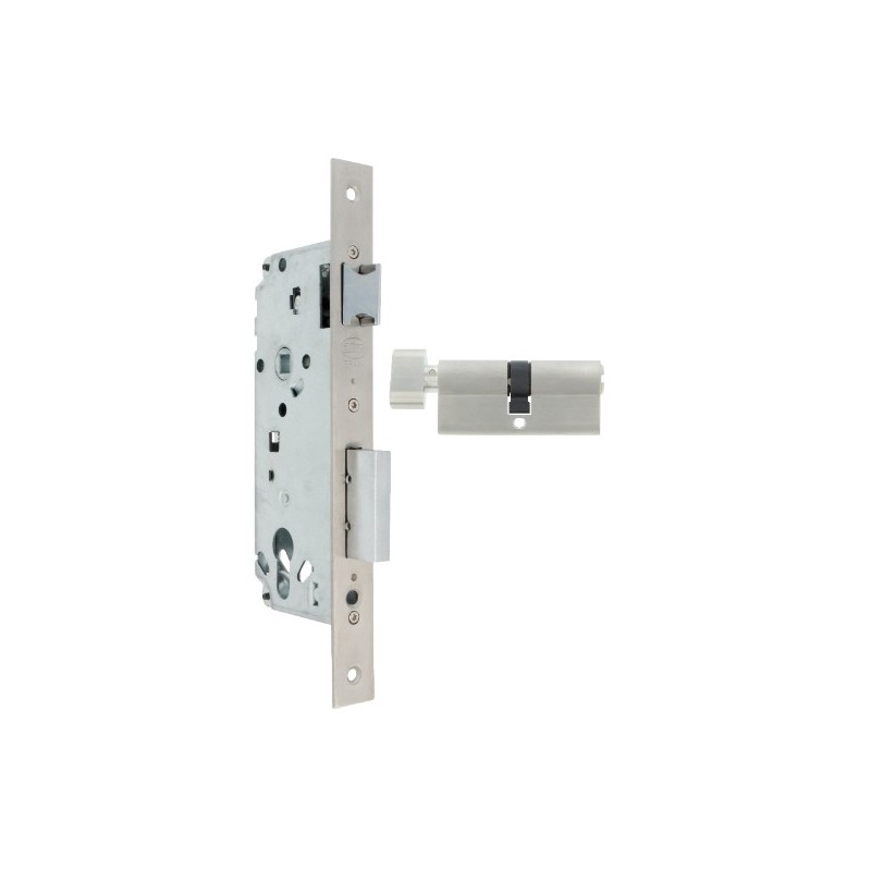 AMIG 22504  
 Cerradura 4570  
 45/85 mm  
 Acero  
 Cromado mate