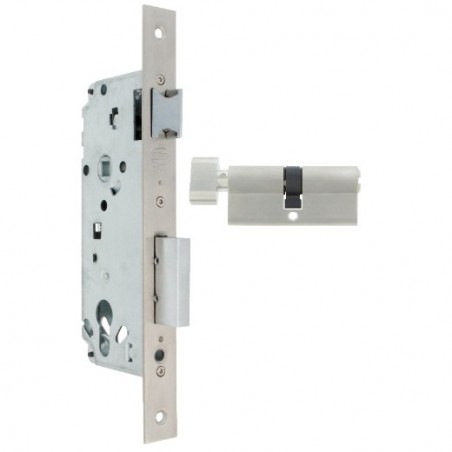 AMIG 22504  
 Cerradura 4570  
 45/85 mm  
 Acero  
 Cromado mate