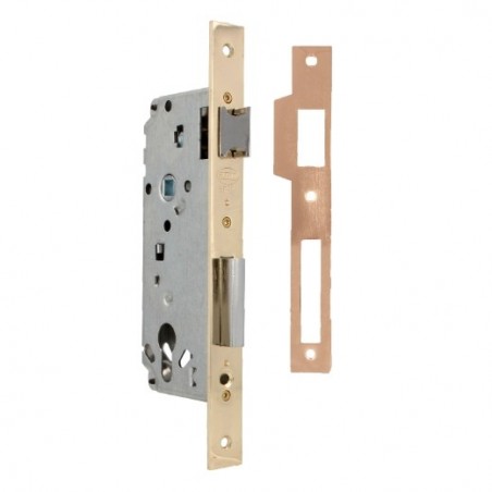 AMIG 22505  
 Cerradura 4570  
 45/85 mm  
 Acero  
 Latonado barnizado
