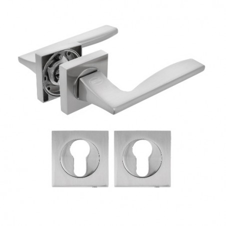 AMIG 22515  
 Manilla con roseta + bocallaves TARIFA  
 51 x 51 mm  
 Zamak  
 Cromado mate