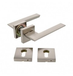 AMIG 22518  
 Manilla con roseta + bocallaves ZAHORA  
 51 x 51 mm  
 Aluminio  
 Satinado