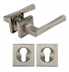 AMIG 22519  
 Manilla con roseta + bocallaves VEJER  
 51 x 51 mm  
 Zamak  
 Cromado mate