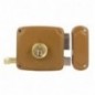 AMIG 22562  
 Cerradura sobreponer 72U  
 85 x 95 mm  
 Acero  
 Esmaltado oro - Derecha