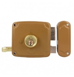 AMIG 22564  
 Cerradura sobreponer 72U  
 100 x 95 mm  
 Acero  
 Esmaltado oro - Derecha