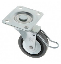 AMIG 22593  
 Rueda con pletina y freno 2503  
 Ø50 mm  
 Goma-poliamida  
 Gris