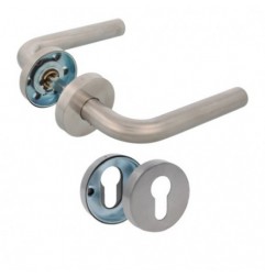 AMIG 22619  
 Manilla con roseta 4RBX  
 Ø53 mm  
 Acero inoxidable  
 Mate