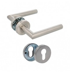 AMIG 22620  
 Manilla con roseta 7RBX  
 Ø53 mm  
 Acero inoxidable  
 Mate