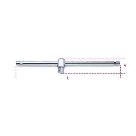 928/42 Mango corredizo en T de 3/4&quot,, cromado