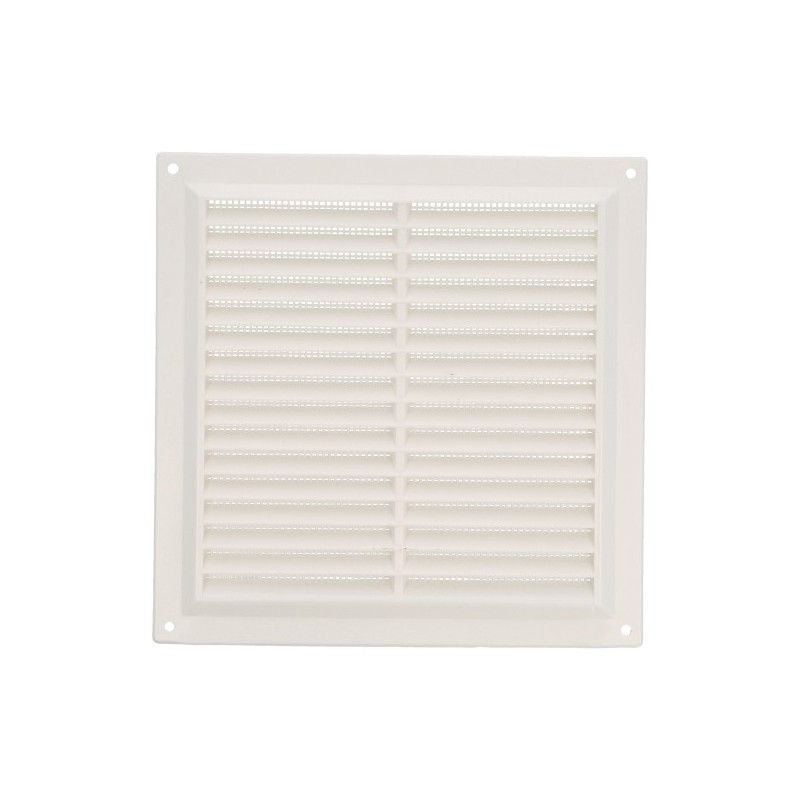 AMIG 23033  
 Rejilla ventilación con mosquitera 6  
 200 x 200 mm  
 ABS  
 Blanco
