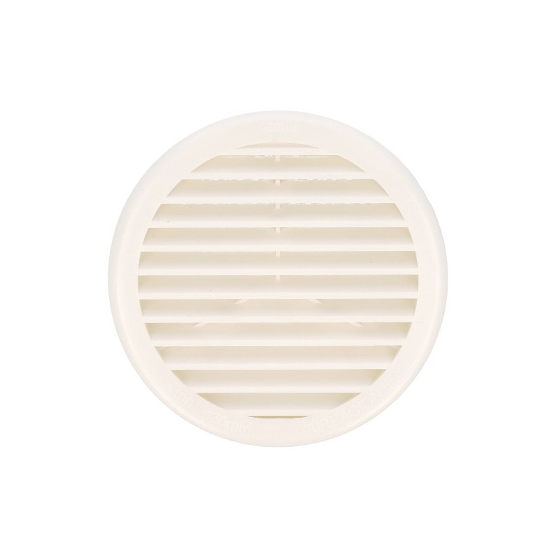 AMIG 23037  
 Rejilla ventilación autoblocante 10  
 Ø136 x 30 mm  
 ABS  
 Blanco