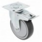 AMIG 23039  
 Rueda con pletina y freno 2530  
 Ø100 mm  
 Goma  
 Gris