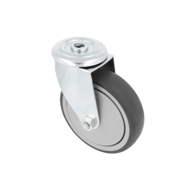 AMIG 23040  
 Rueda con agujero 2531  
 Ø100 mm  
 Goma  
 Gris