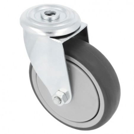 AMIG 23040  
 Rueda con agujero 2531  
 Ø100 mm  
 Goma  
 Gris