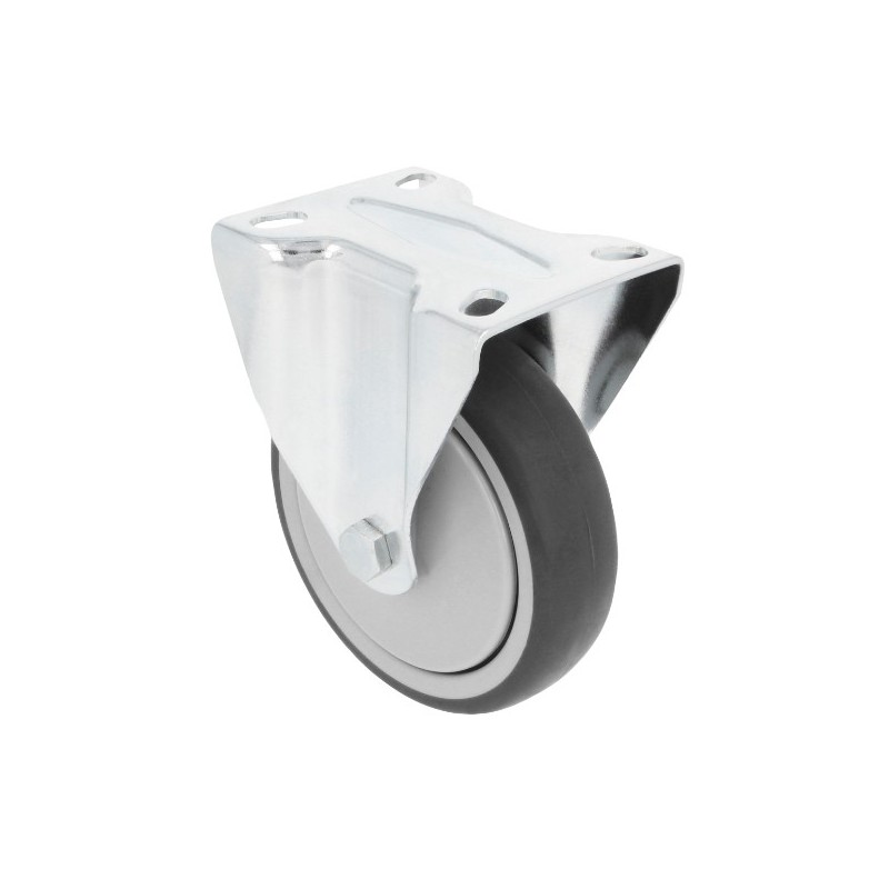 AMIG 23042  
 Rueda con pletina fija 2532  
 Ø100 mm  
 Goma  
 Gris