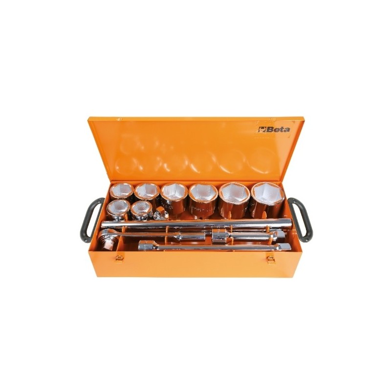 929/C8 Surtido de 8 vasos hexagonales y 5 accesorios, en caja de metal