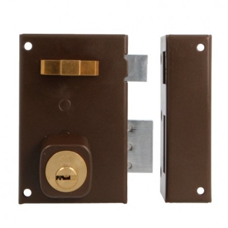 AMIG 23130  
 Cerradura sobreponer 75  
 72 x 112 mm  
 Acero  
 Marrón - Derecha