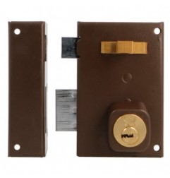 AMIG 23131  
 Cerradura sobreponer 75  
 72 x 112 mm  
 Acero  
 Marrón - Izquierda