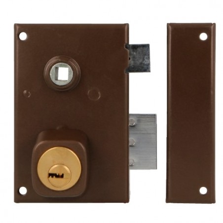 AMIG 23134  
 Cerradura sobreponer 75N  
 72 x 112 mm  
 Acero  
 Marrón - Derecha